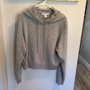 Athleta Light Gray Cashmere Sweater Hoodie